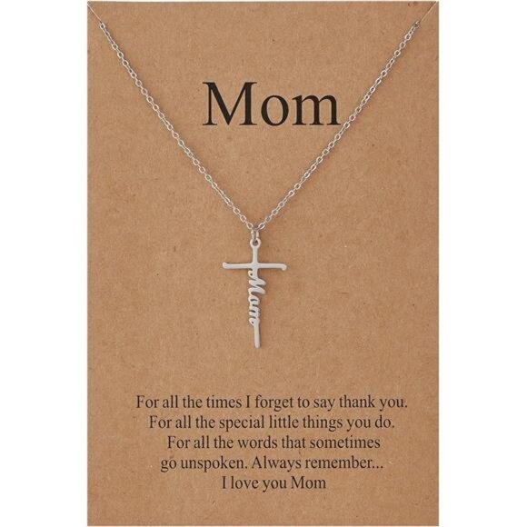 Silver Faith Cross Pendant Necklace‎ for Women Religious Christian Jewelry - Picture 1 of 5